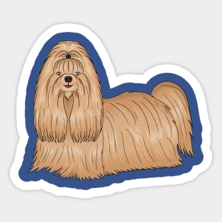 Shih tzu long hair dog cartoon illustration Sticker